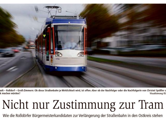 Das Darmstädter Echo thematisiert einmal mehr eine mögliche Straßenbahn von Darmstadt über Roßdorf nach Groß-Zimmern