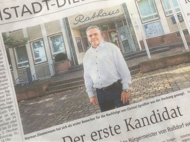 Kerb in Roßdorf und das Darmstädter Echo berichtet über meine Bewerbung um das Amt des Bürgermeisters